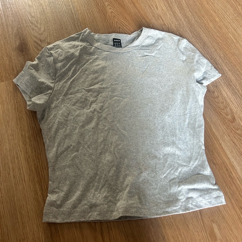 SHEIN Heather Gray Short Sleeve Tee